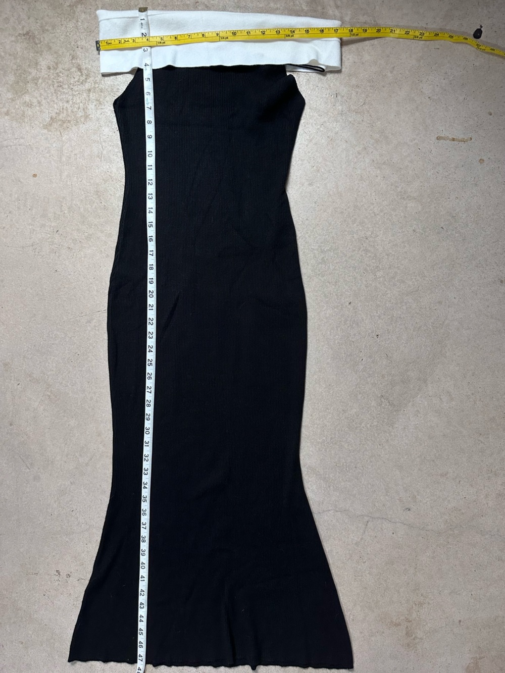 ZESICA NWT Color Block Sweater Maxi Dress Black White Off Shoulder Ribbed M - Picture 8 of 12